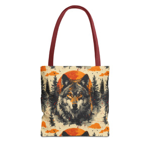 Wolf Rustic Lodge Tote Bag