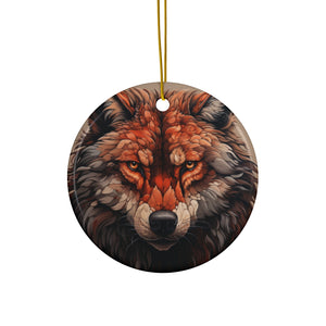 Wolf Gift Ceramic Ornament