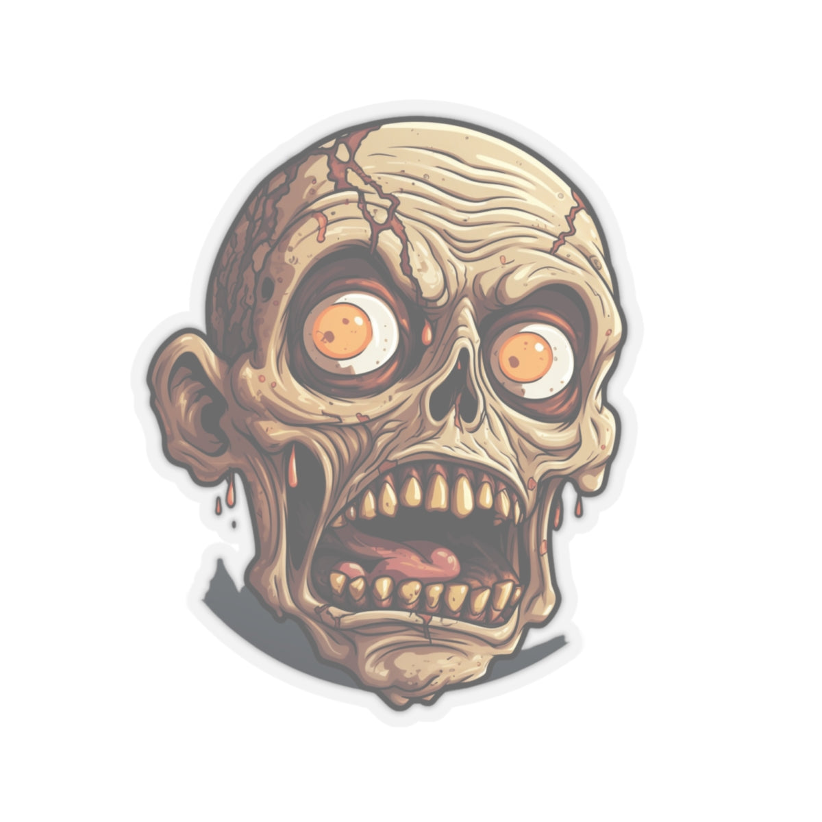 Creepy Zombie Man Horror Halloween Vinyl Sticker