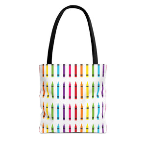 Crayon Print Back to School Tote Bag