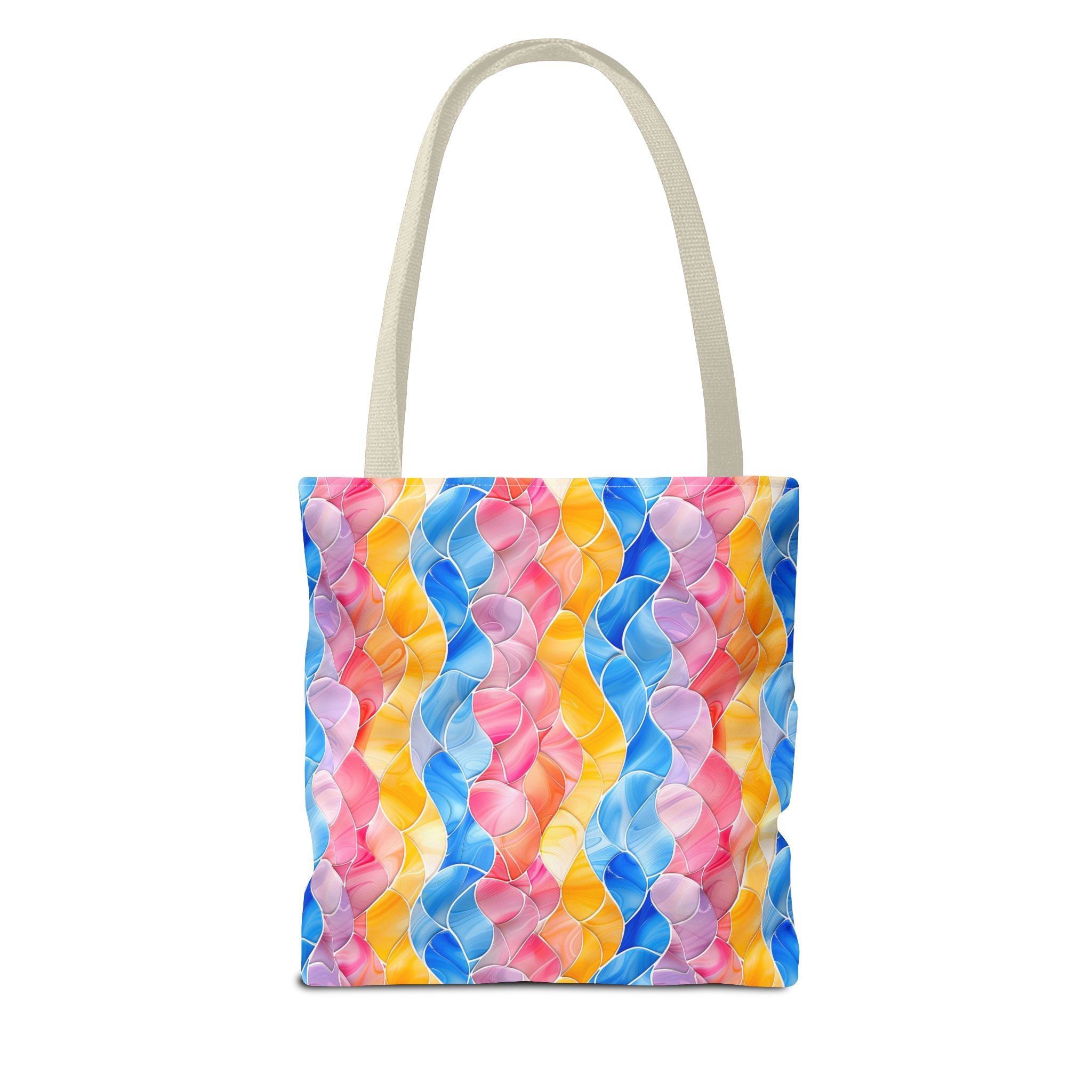 Pink Blue Yellow Pattern Tote Bag