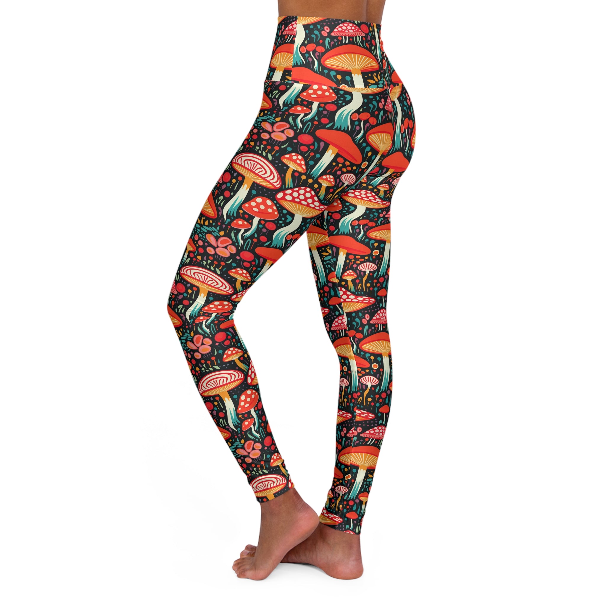 Mushroom Print Gym Leggings for Women S-2XL - Exciting & Stylish