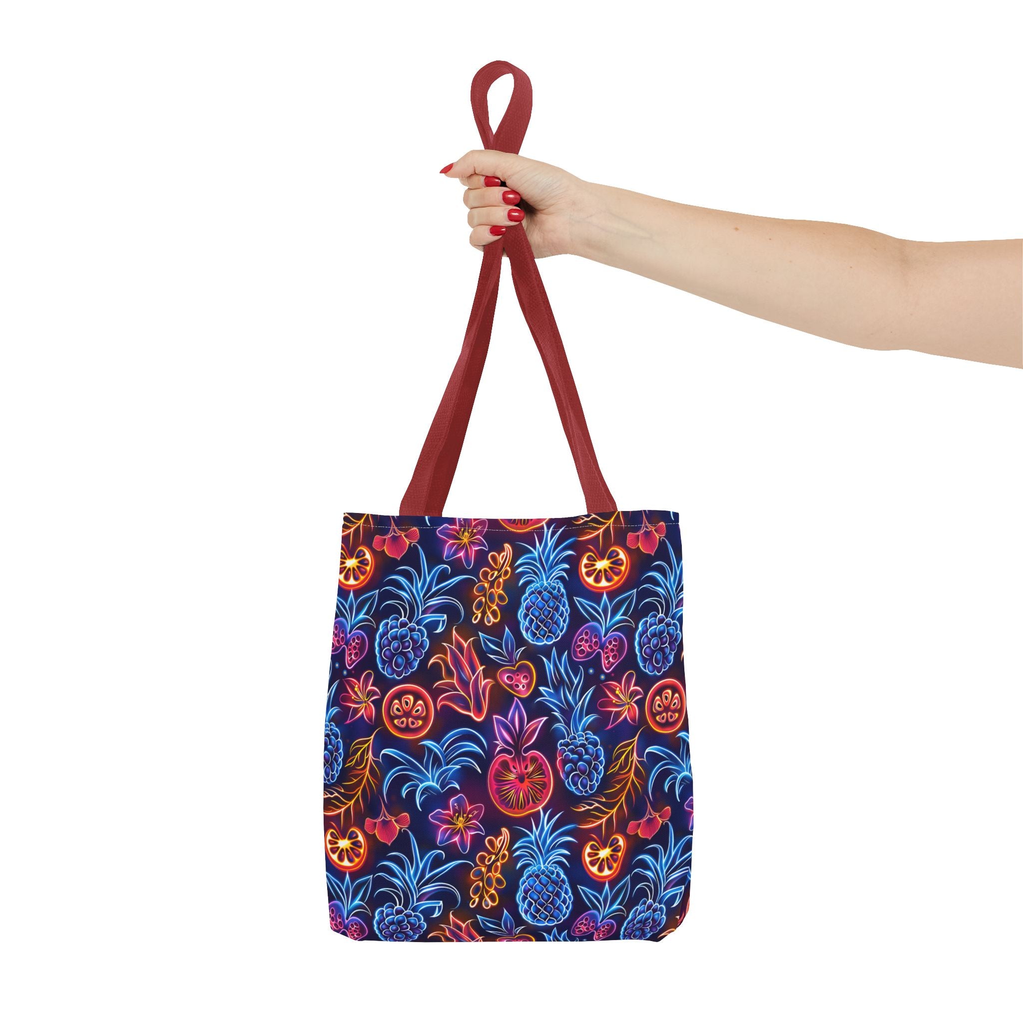 Neon Fruit Print Back to School Tote Bag