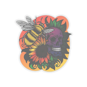 Farmhouse Homestead Bee & Skull Sunset Sunflower Gift for Her Sticker