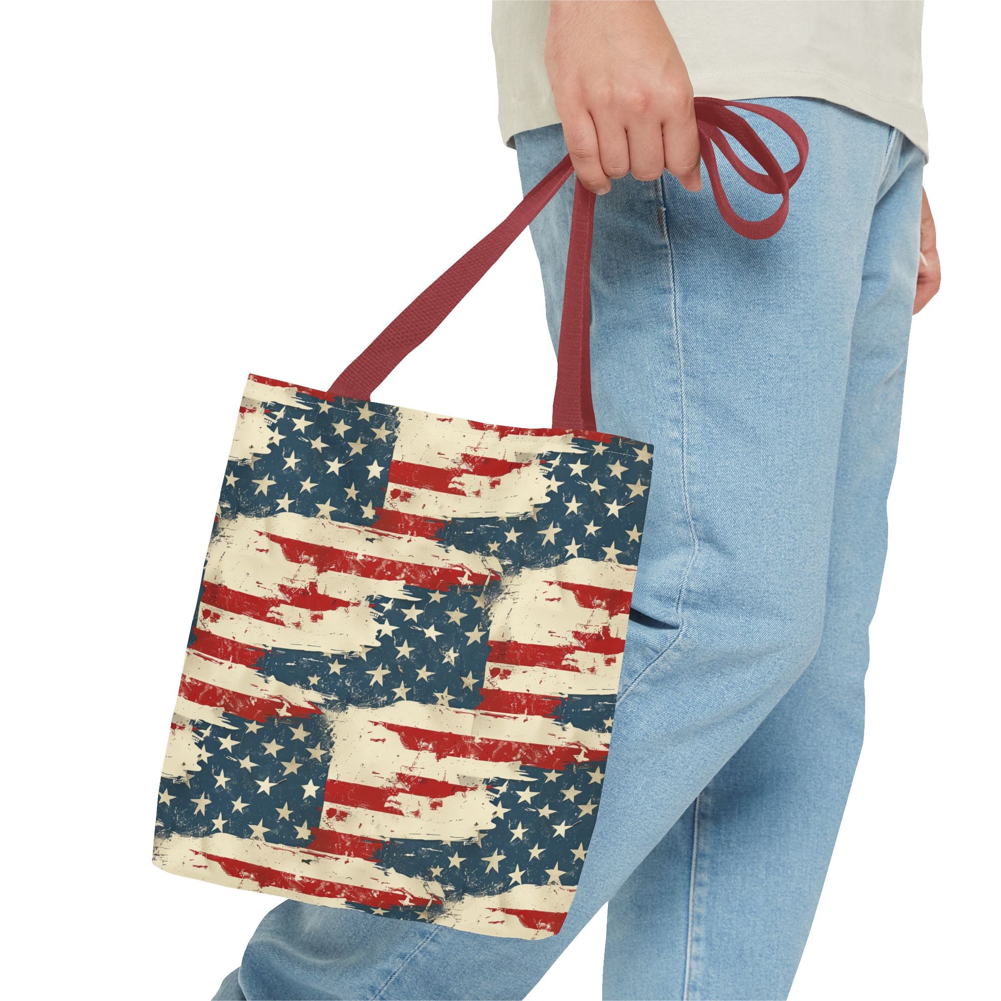 Stars & Stripes American Flag Pattern Patriotic Tote Bag