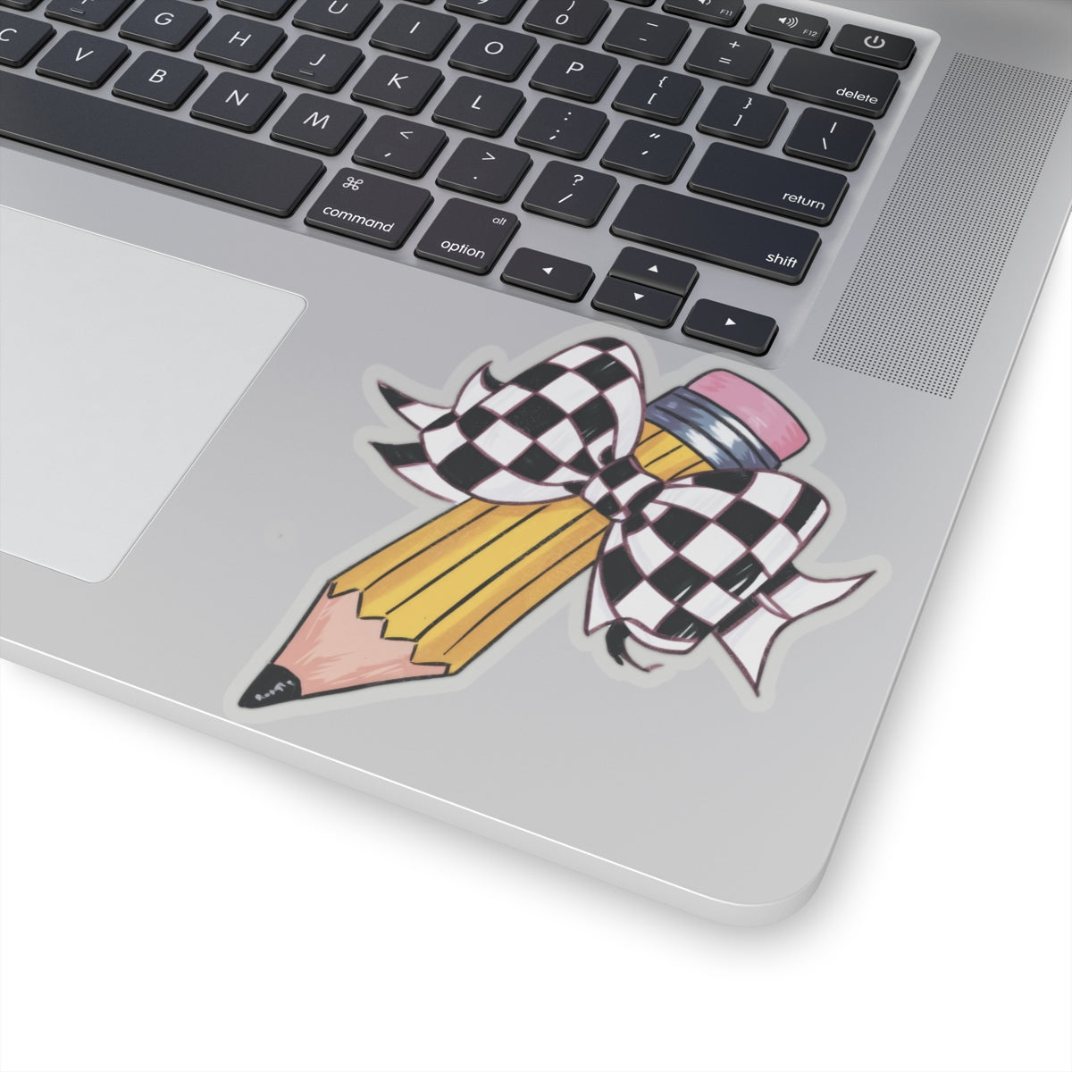 Checkered Flag Bow Pencil Sticker for Teachers back To School Gift