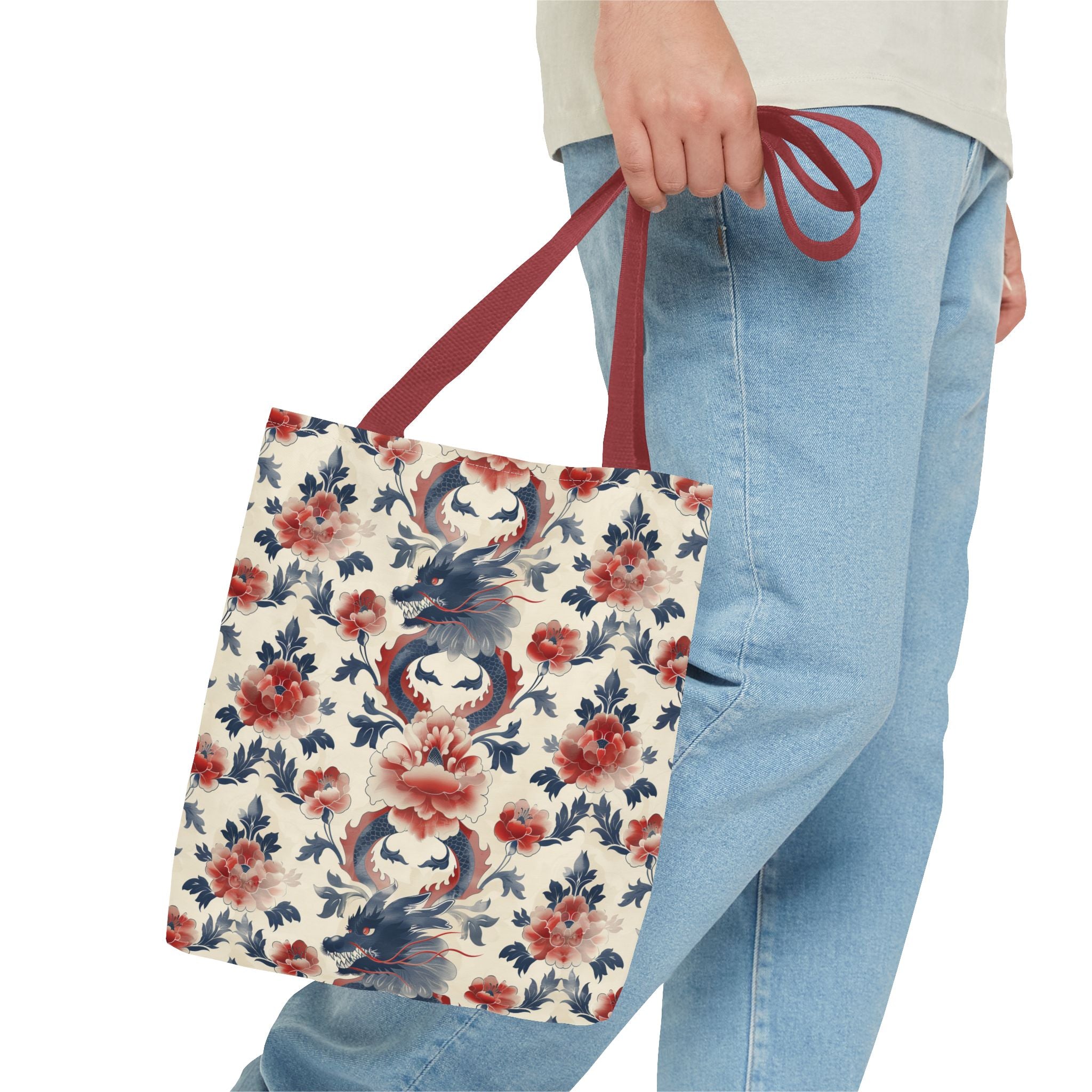 Red Blue Dragons Tote Bag