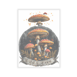 Whimsical Fairycore Wild & Free Mushroom Vinyl Sticker