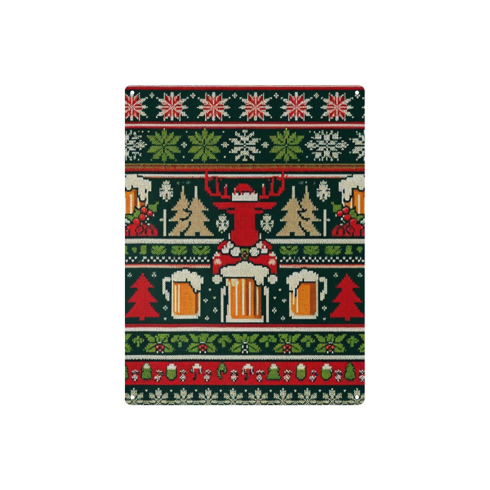 Jingle and Beer Ugly Christmas Sweater Metal Tin Sign - Cranberry Lake Design Co.  #