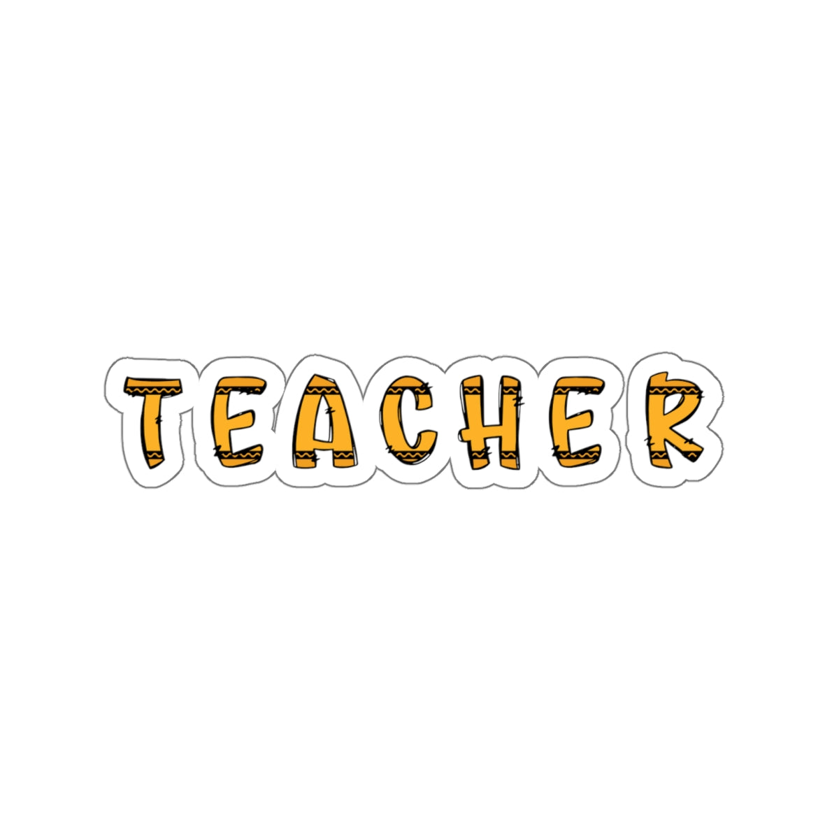 Orange Custom Crayon Teacher Sticker Teacher Appreciation Back To School Gift