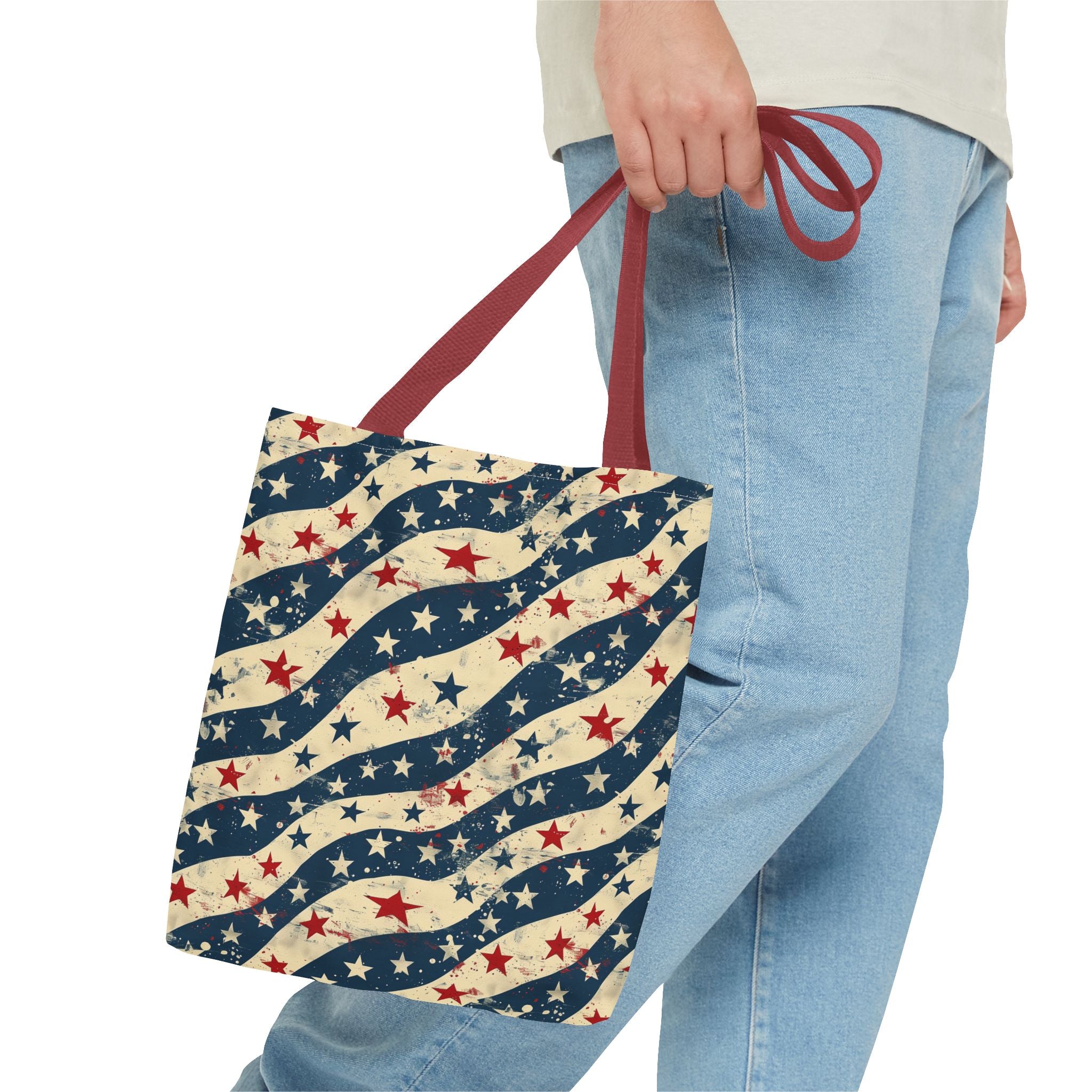 Stars & Stripes American Flag Pattern Patriotic Tote Bag