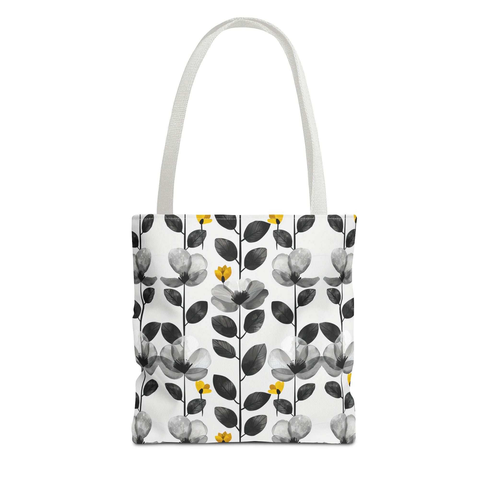 Black & White Floral Tote Bag