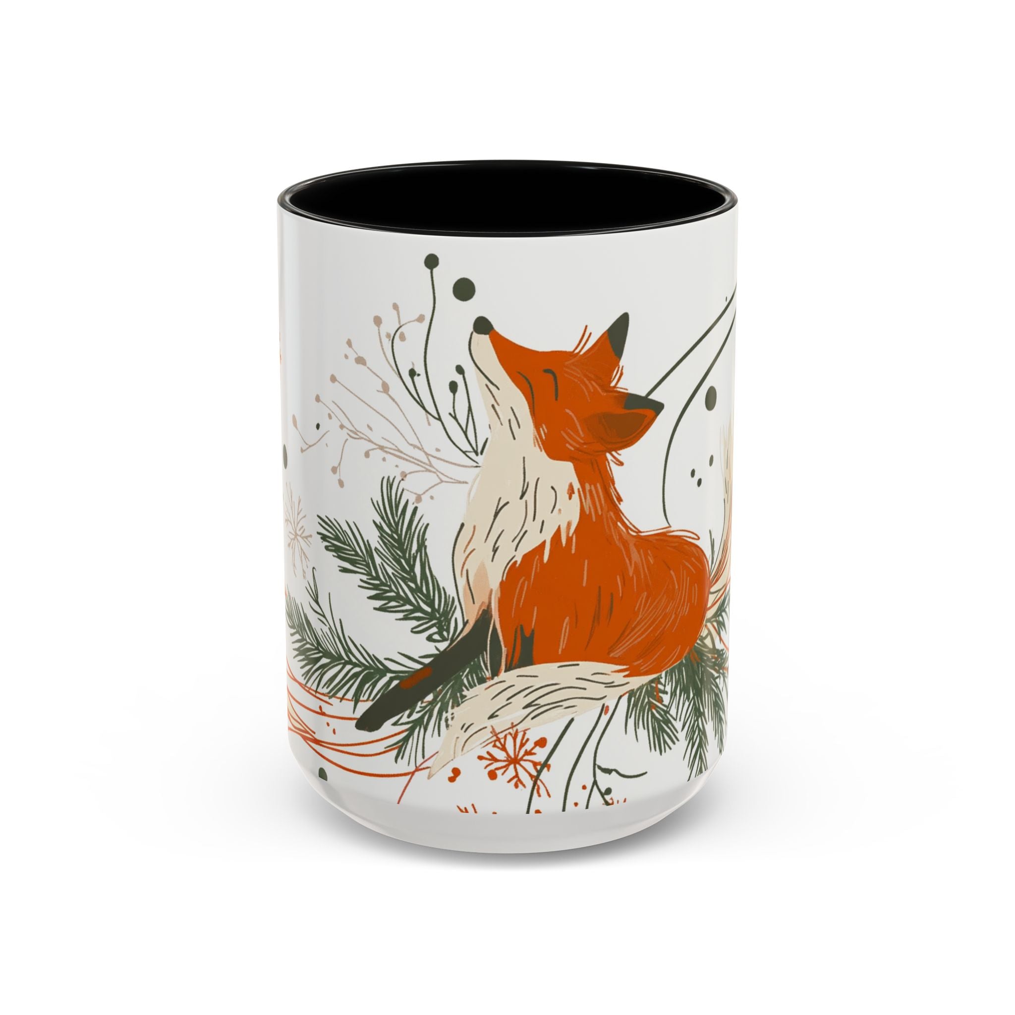 Boho Fox Christmas Mug | Cozy Farmhouse Decor | Holiday Coffee Cup | Gift for Her | Rustic Christmas | 11oz & 15oz