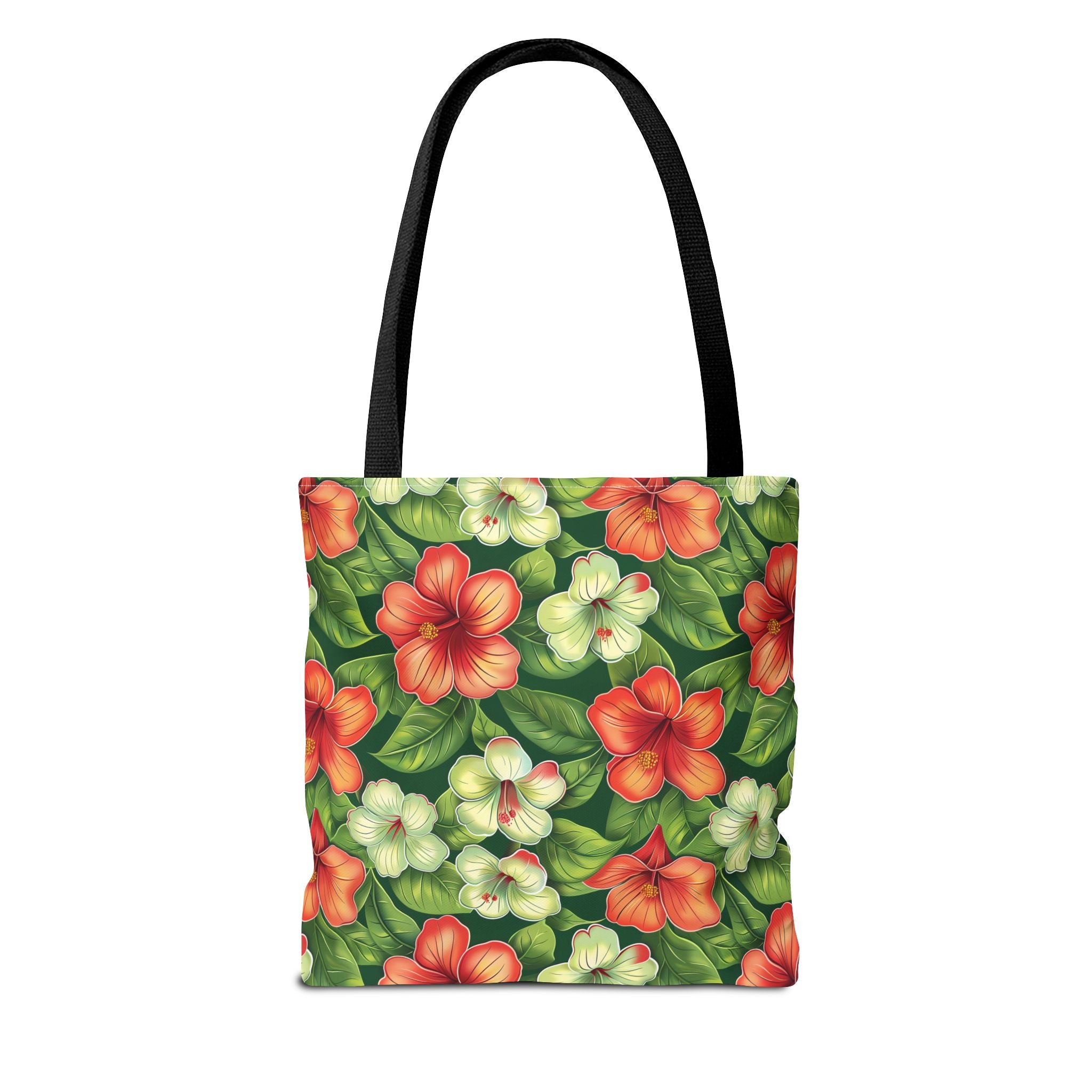 Pink & White Tropical Flowers Tote Bag