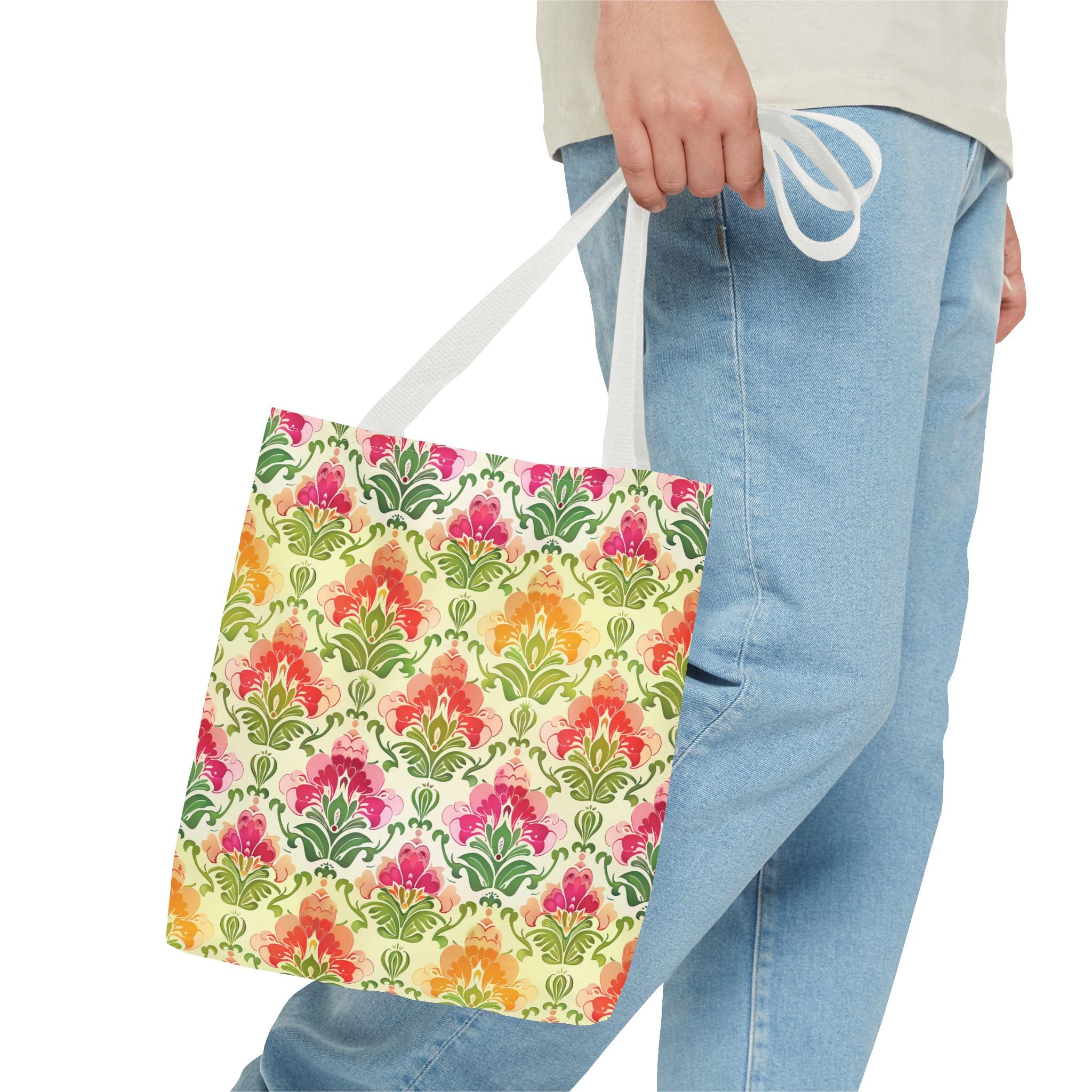 Pink & Green Pattern Tote Bag