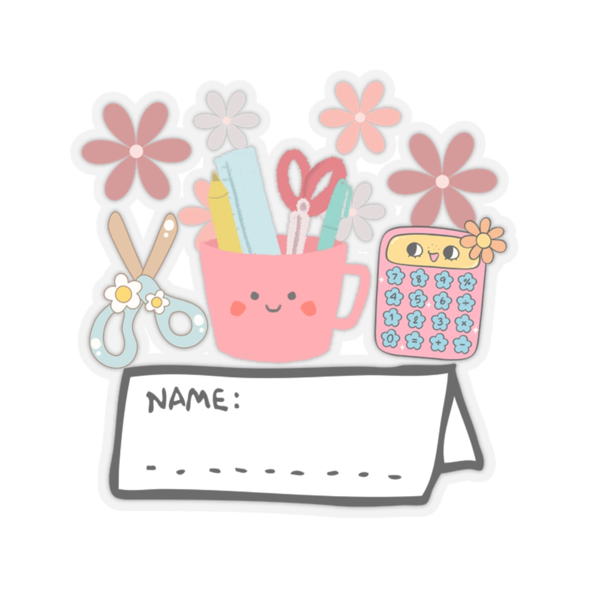 School Days Fun Name Tag Sticker - Cranberry Lake Design Co.  #