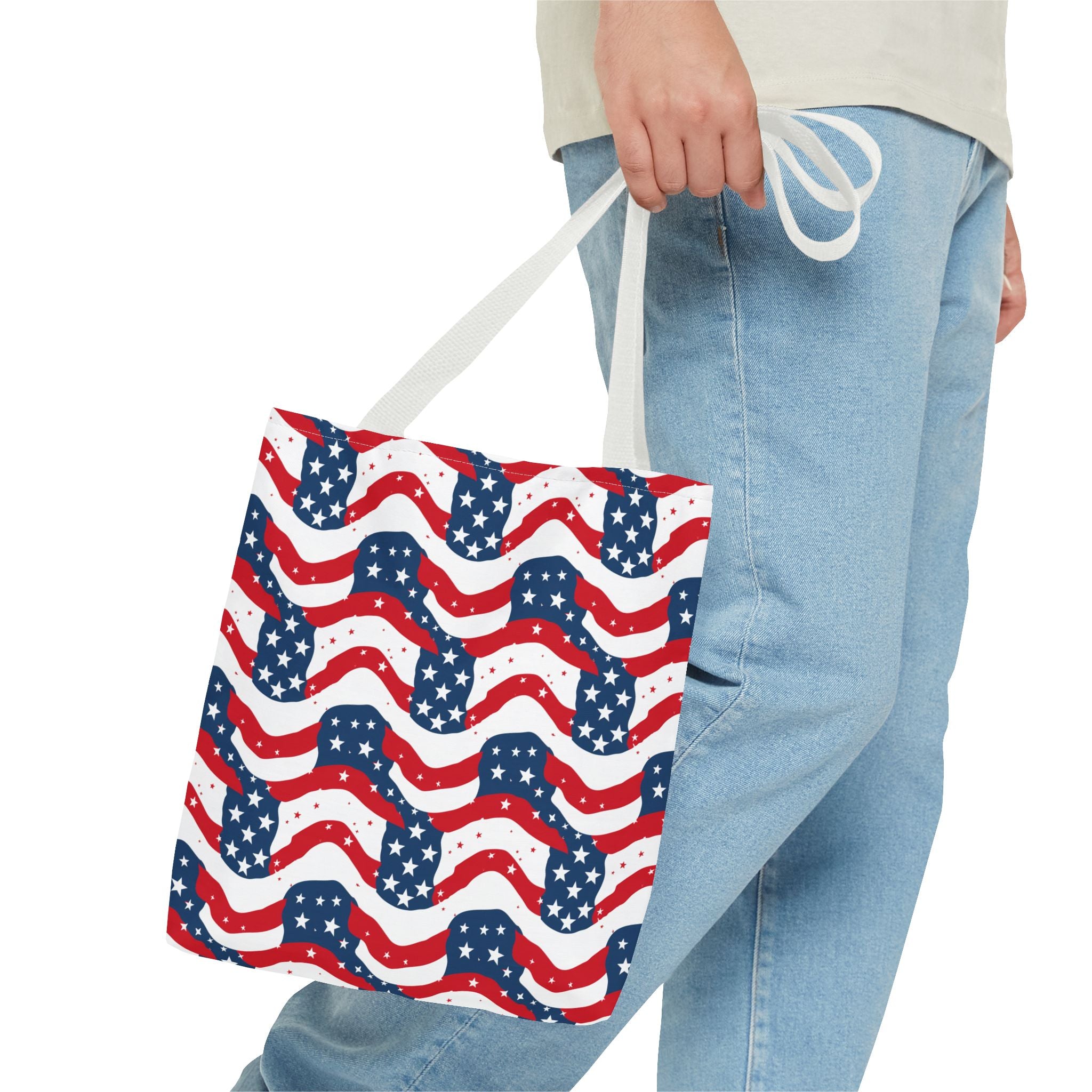 American Flag Pattern Patriotic Tote Bag