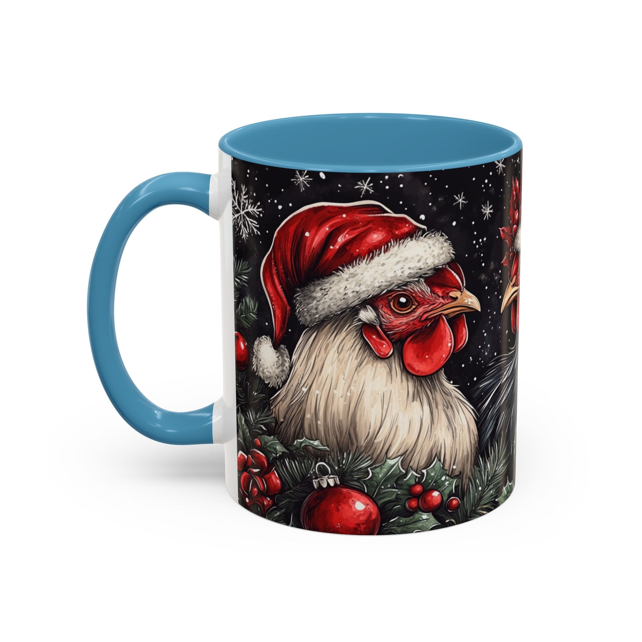 Christmas Chickens Mug | Funny Holiday Coffee Cup | Festive Farmhouse Decor | Unique Xmas Gift | 11oz & 15oz