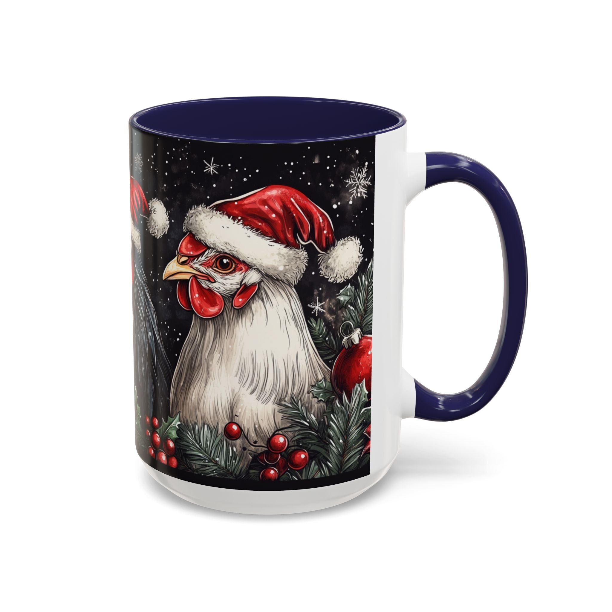 Christmas Chickens Mug | Funny Holiday Coffee Cup | Festive Farmhouse Decor | Unique Xmas Gift | 11oz & 15oz