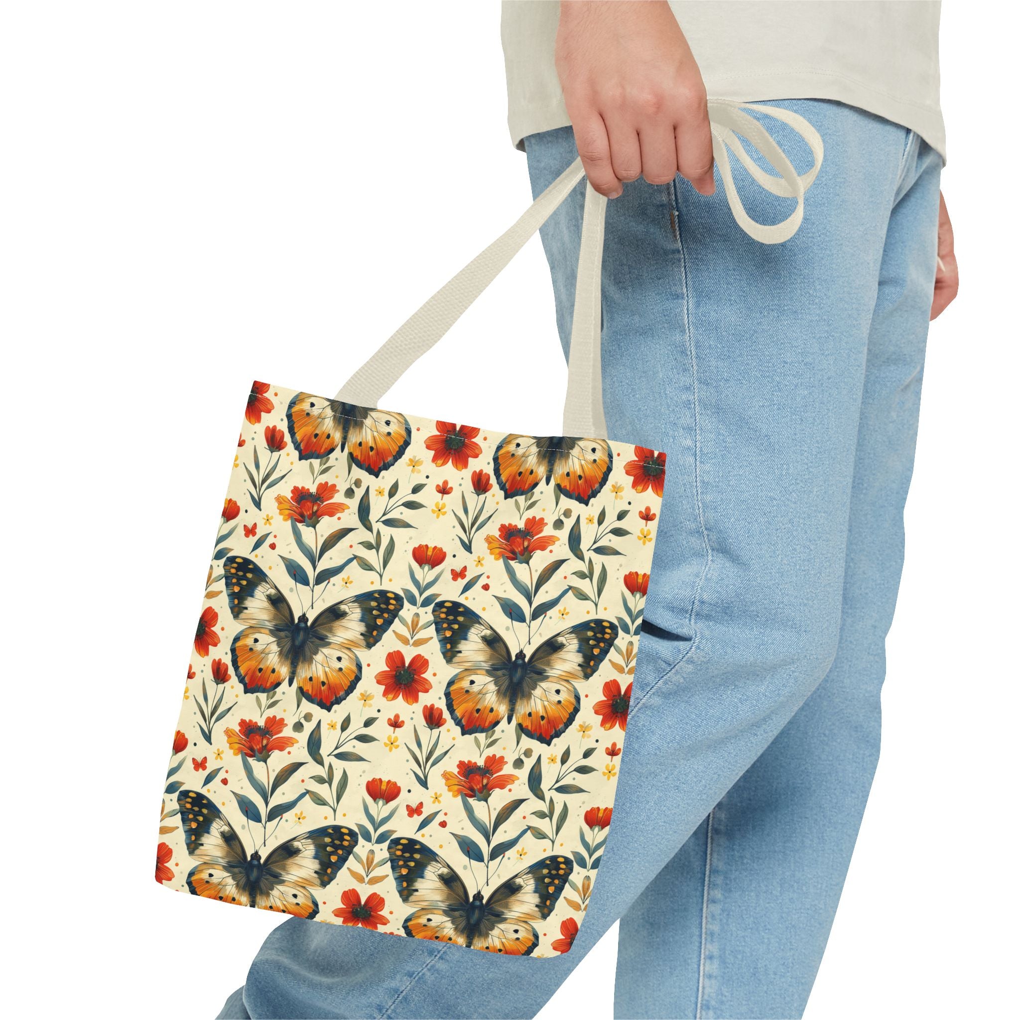 Floral Mental Butterfly Tote Bag