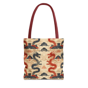 Red & Black Dragons Tote Bag