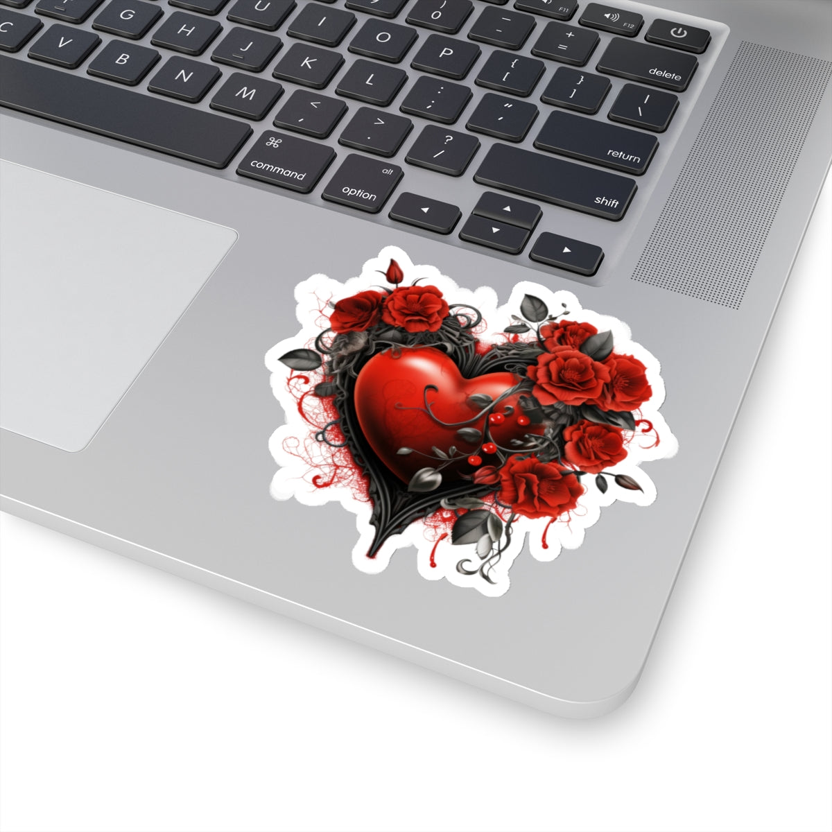 Red Roses Heart Vinyl Sticker