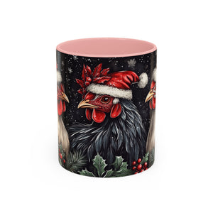 Christmas Chickens Mug | Funny Holiday Coffee Cup | Festive Farmhouse Decor | Unique Xmas Gift | 11oz & 15oz