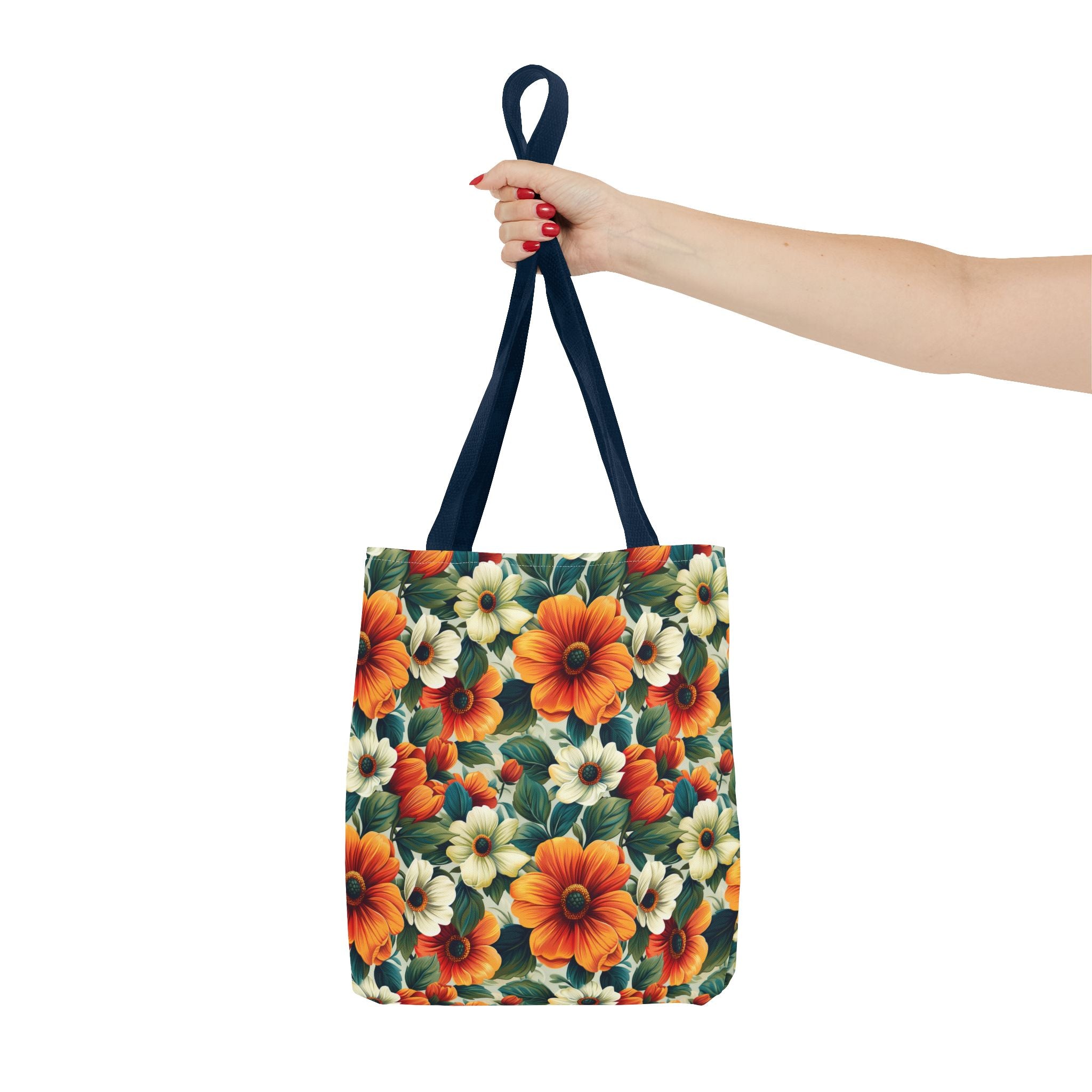 Orange & White Flower Summer Tote Bag