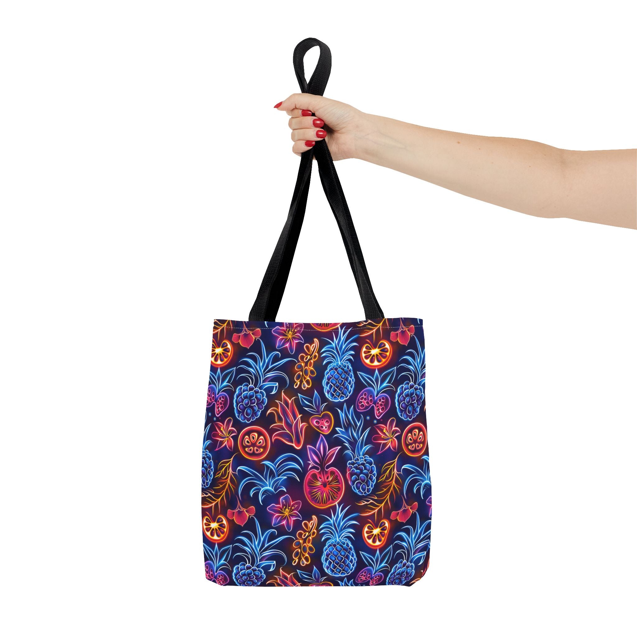 Neon Fruit Print Back to School Tote Bag