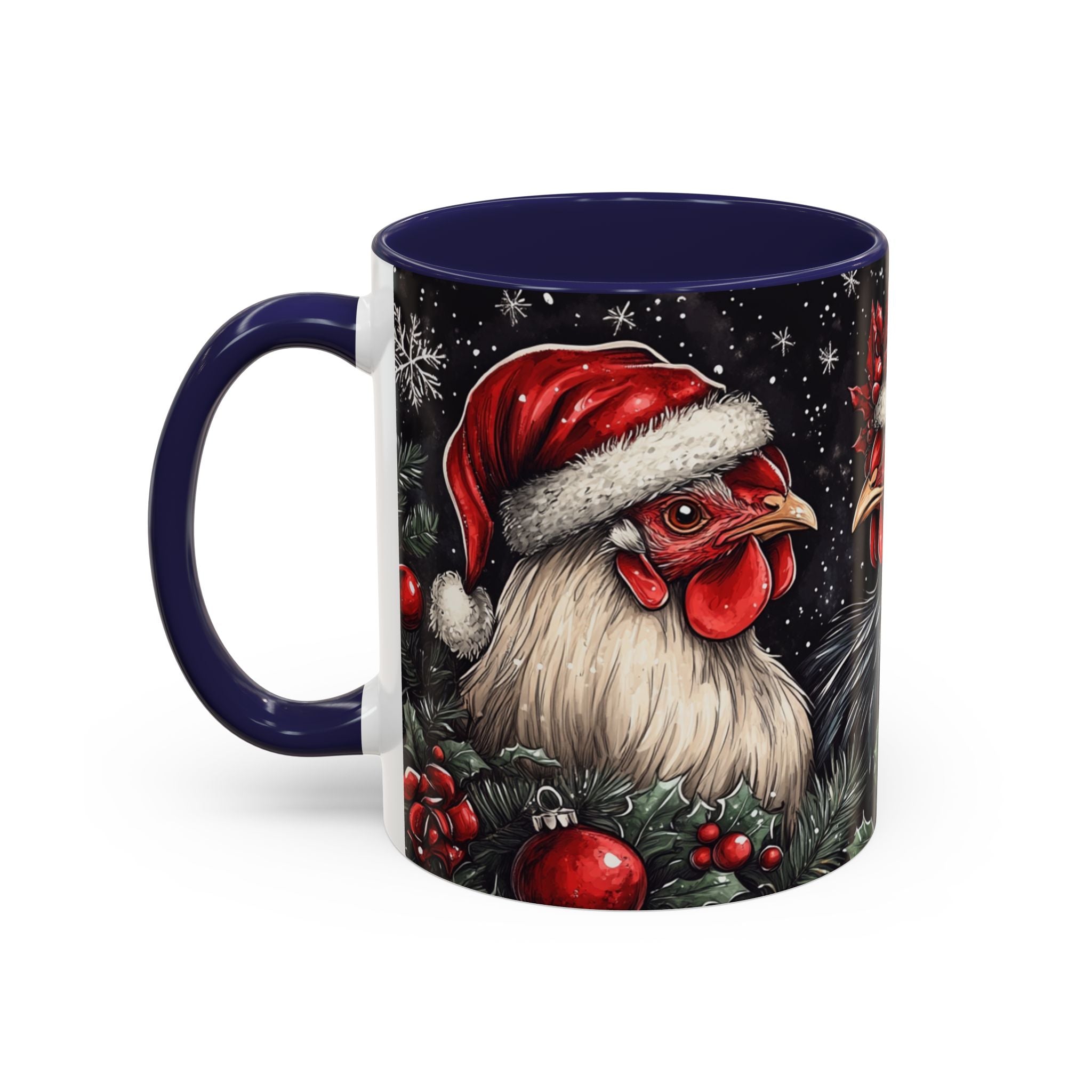 Christmas Chickens Mug | Funny Holiday Coffee Cup | Festive Farmhouse Decor | Unique Xmas Gift | 11oz & 15oz