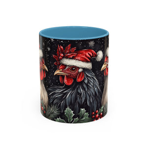 Christmas Chickens Mug | Funny Holiday Coffee Cup | Festive Farmhouse Decor | Unique Xmas Gift | 11oz & 15oz