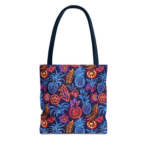 Neon Fruit Print Back to School Tote Bag