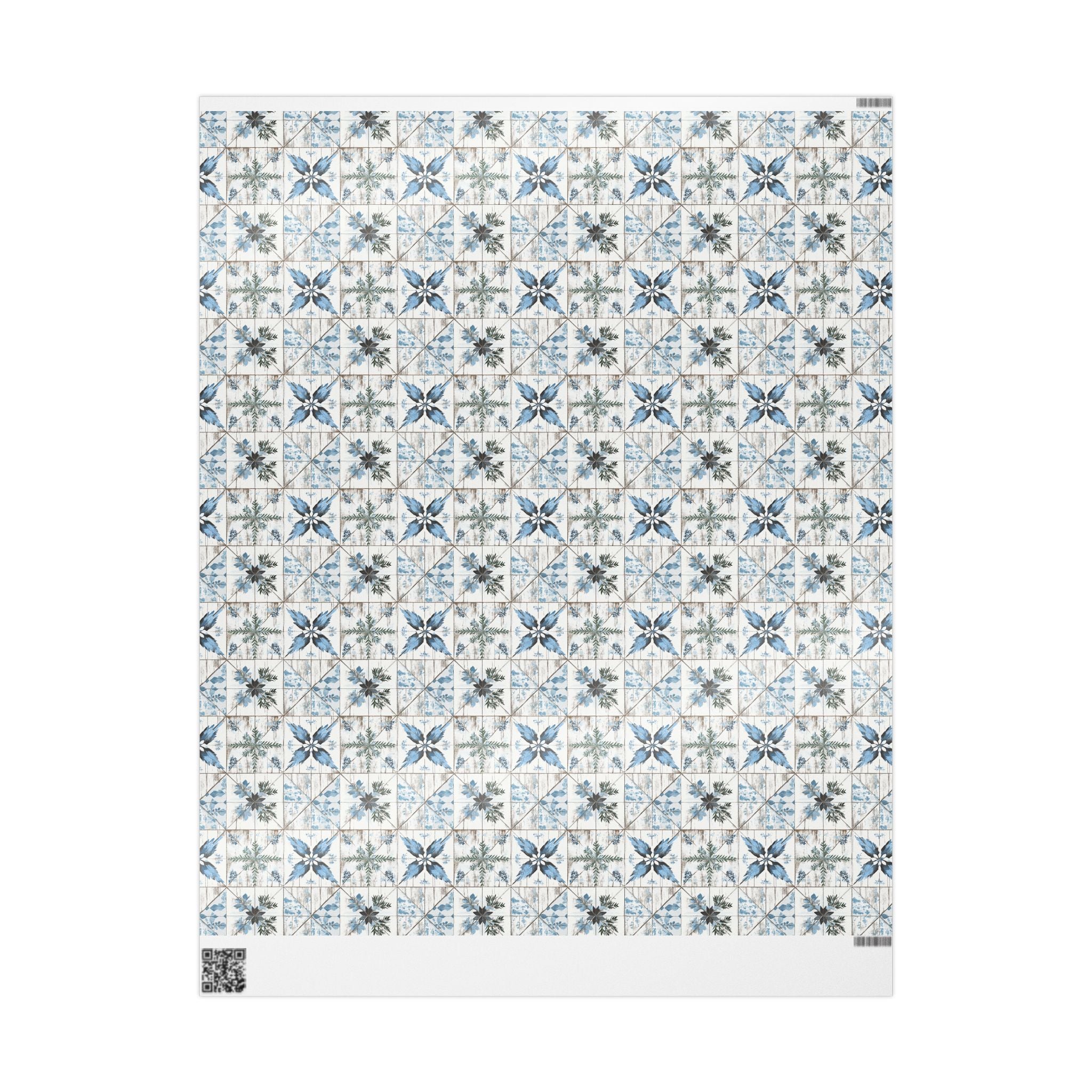 Rustic Blue and White Flower Wrapping paper