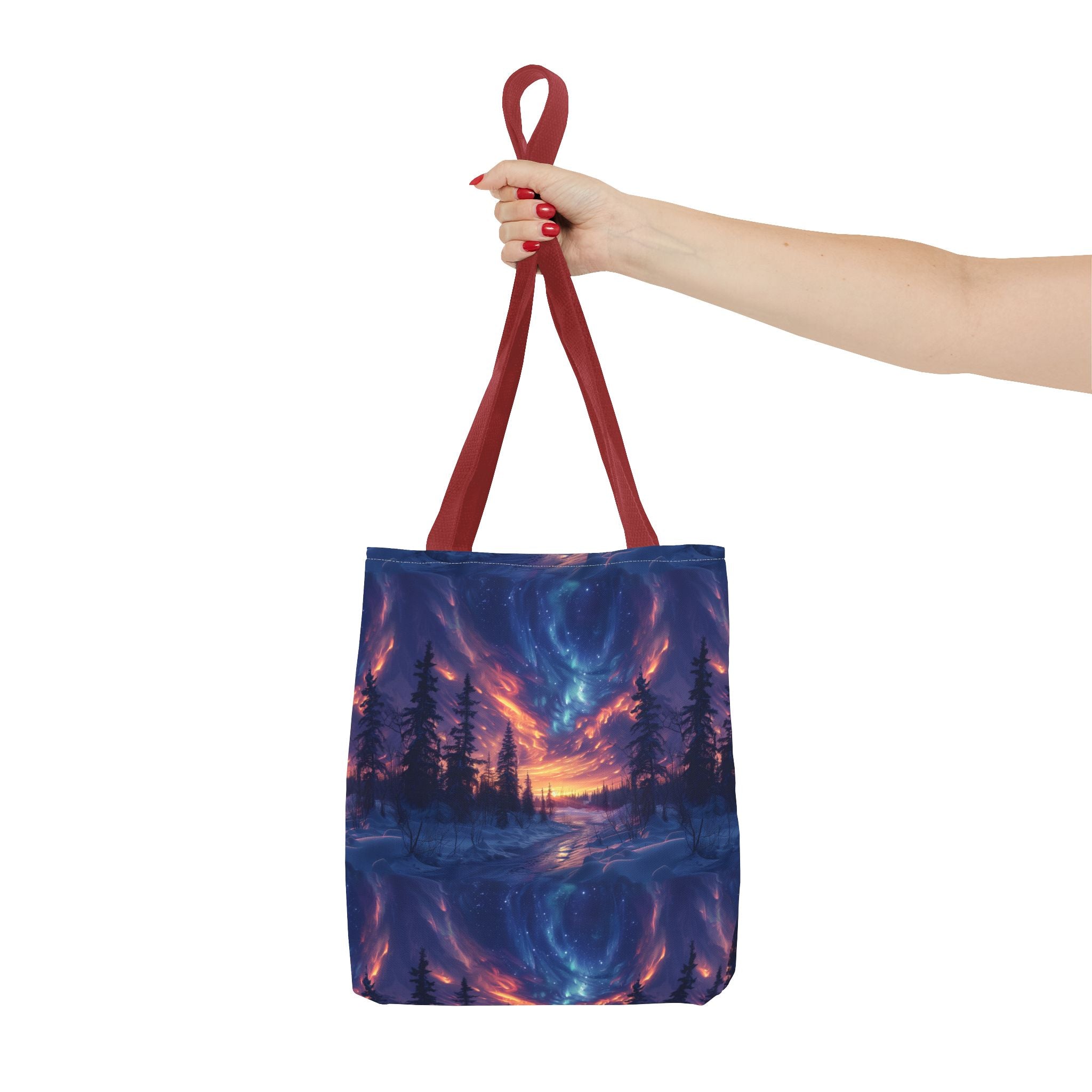 Winter Northern Lights Tote Bag