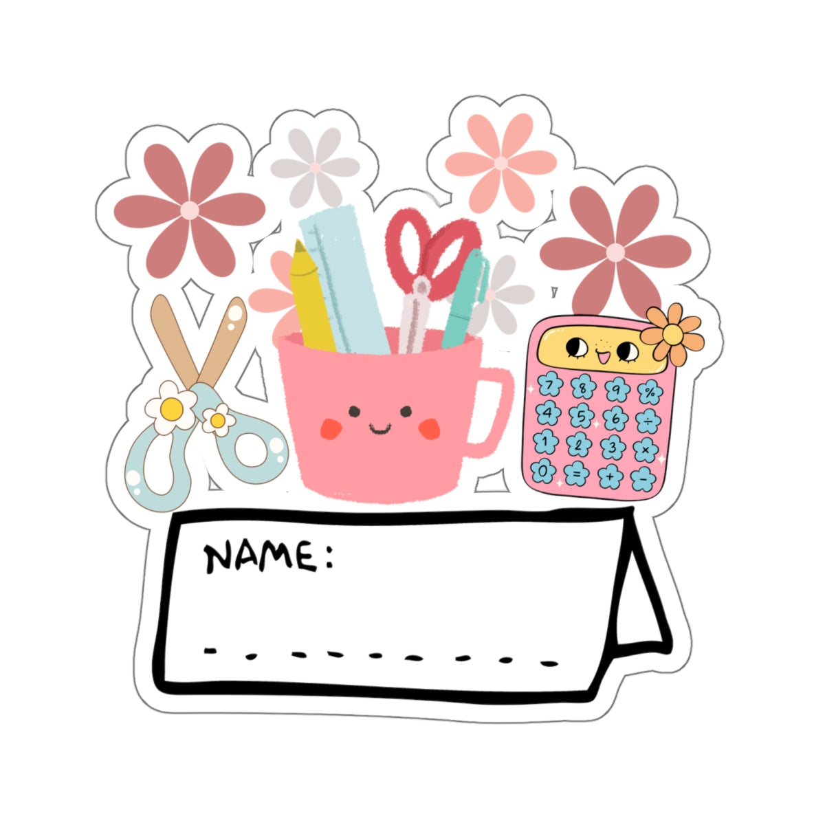 School Days Fun Name Tag Sticker - Cranberry Lake Design Co.  #