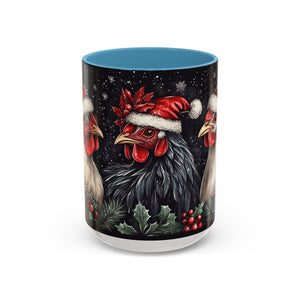 Christmas Chickens Mug | Funny Holiday Coffee Cup | Festive Farmhouse Decor | Unique Xmas Gift | 11oz & 15oz