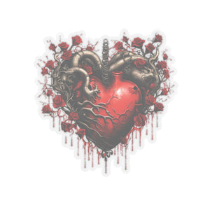 Roots Red Flower Black Heart Vinyl Sticker