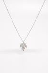 925 Sterling Silver Zircon Maple Leaf Necklace