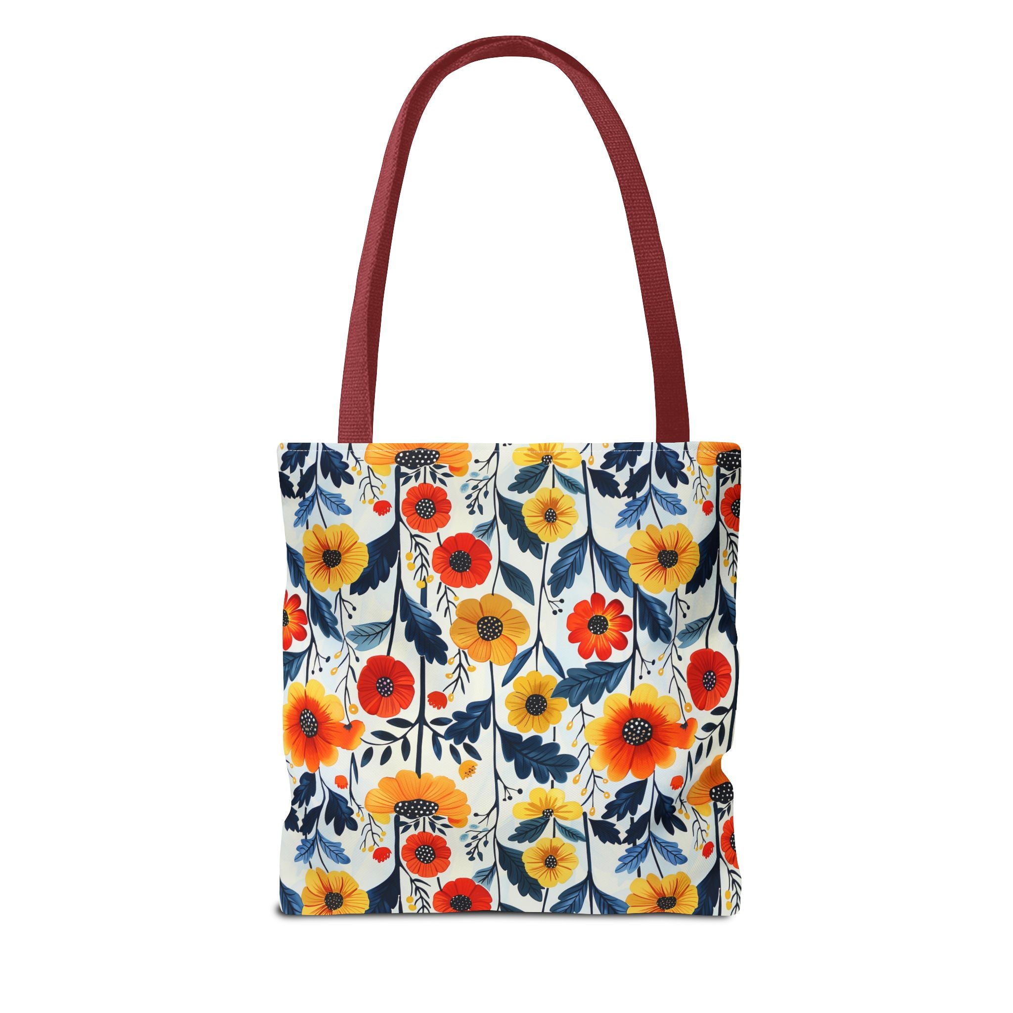 Yellow Orange Floral Tote Bag