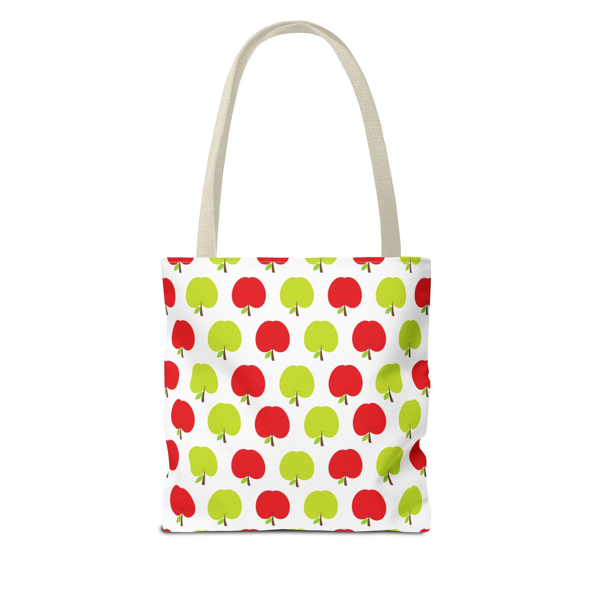 Red & Green Apple Print Back to School Tote Bag