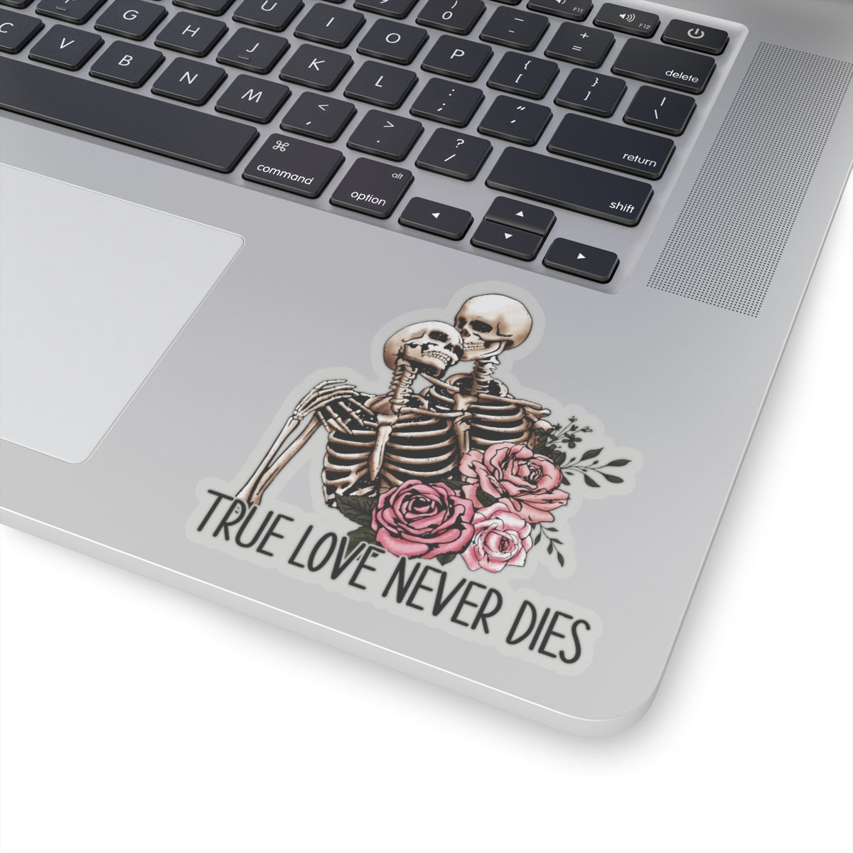 True Love Never Dies Skeleton Valentines Day Vinyl Sticker