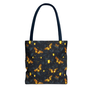 Gold Light Moth Goblincore Fairycore Tote Bag