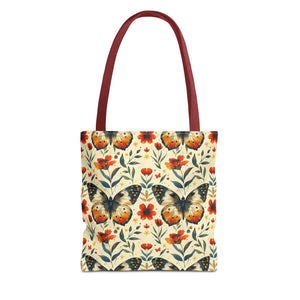 Floral Mental Butterfly Tote Bag