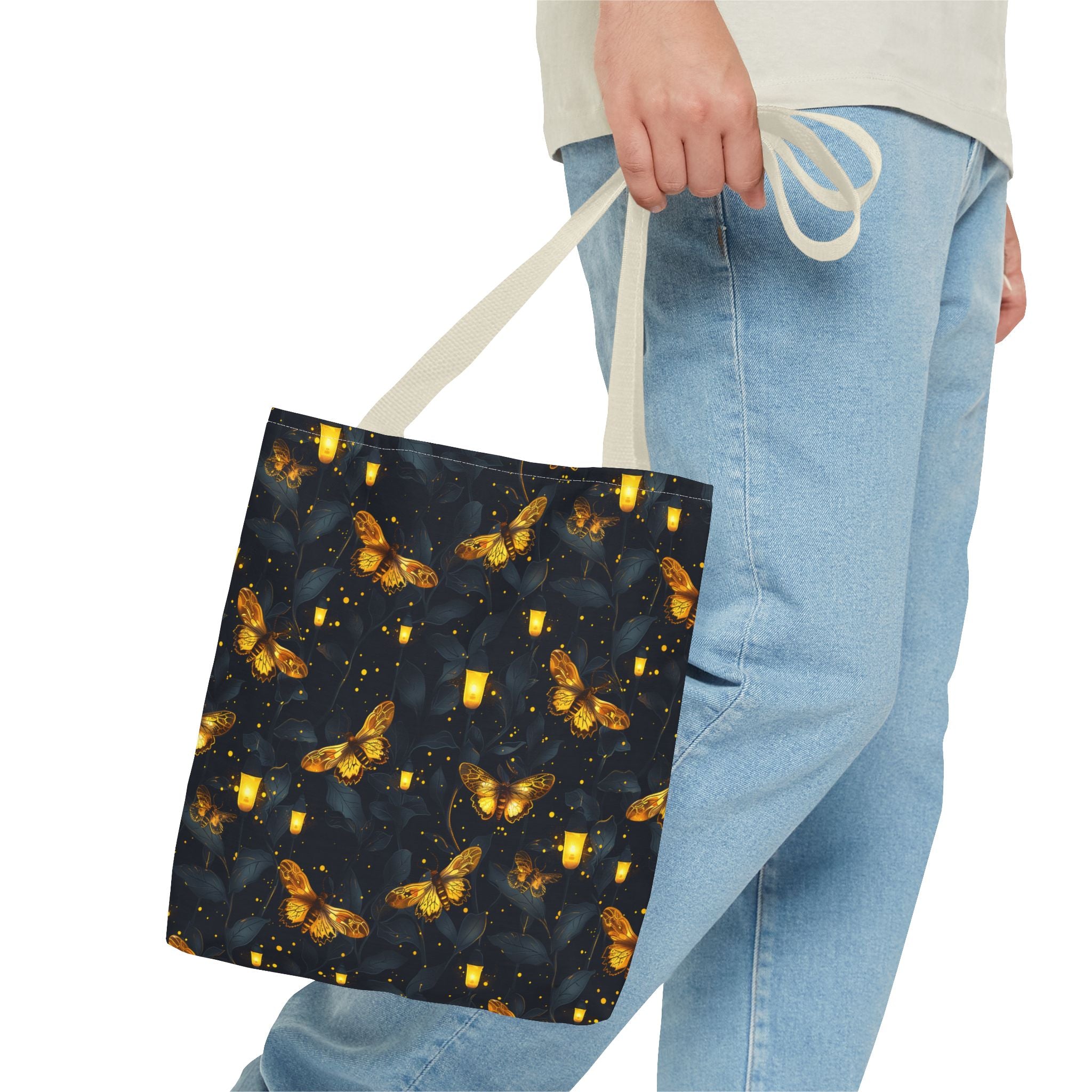 Gold Light Moth Goblincore Fairycore Tote Bag