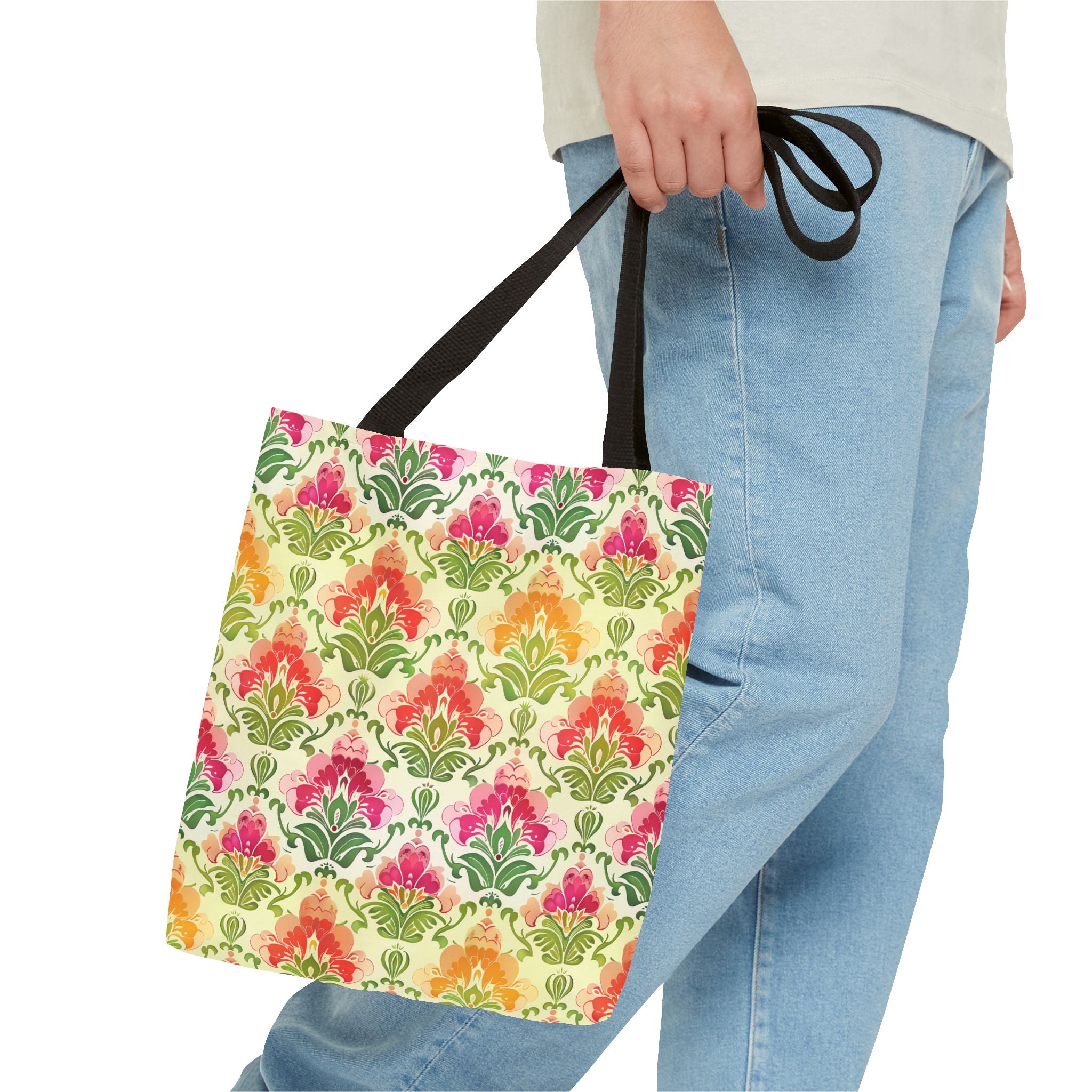 Pink & Green Pattern Tote Bag