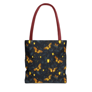 Gold Light Moth Goblincore Fairycore Tote Bag