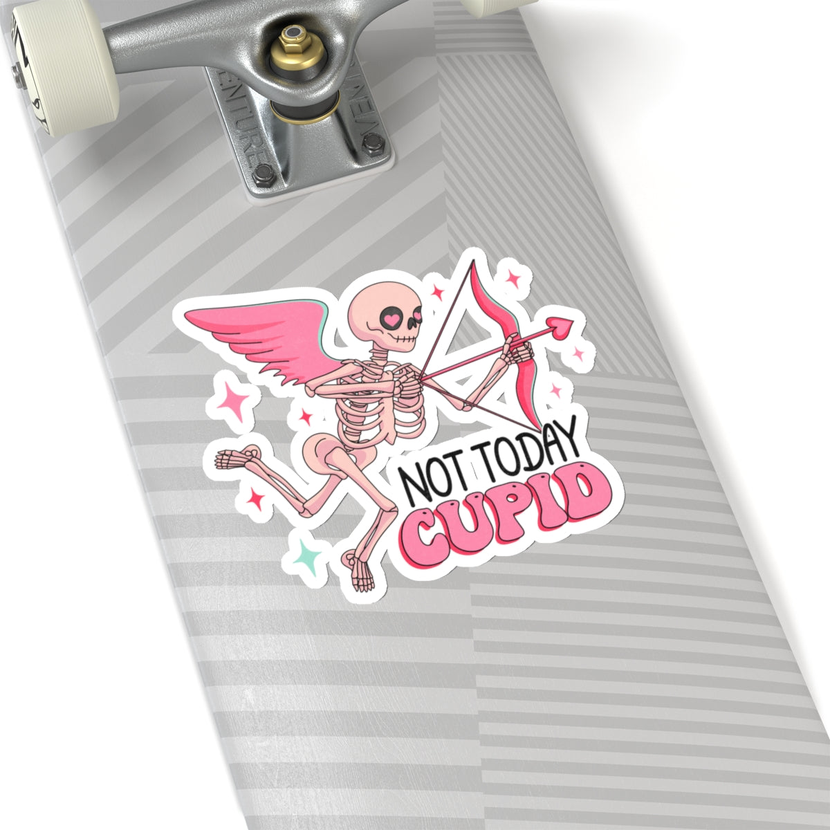 Not Today Cupid Skeleton Funny Anti Valentines Day Vinyl Sticker