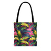 Colorful Leaves Nature Print Tropical Tote Bag