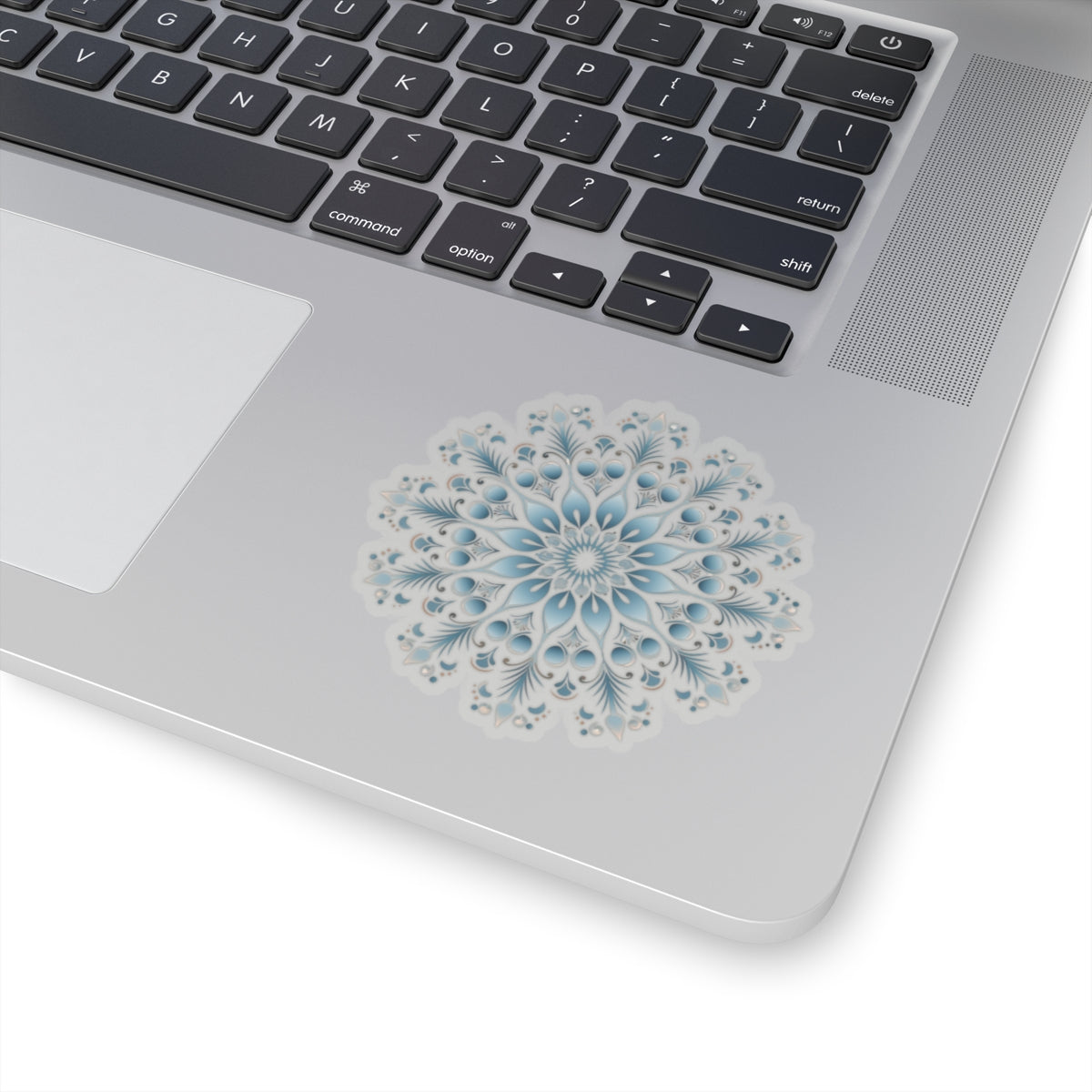 Light Blue Ornate Snowflake Holiday Christmas Vinyl Sticker