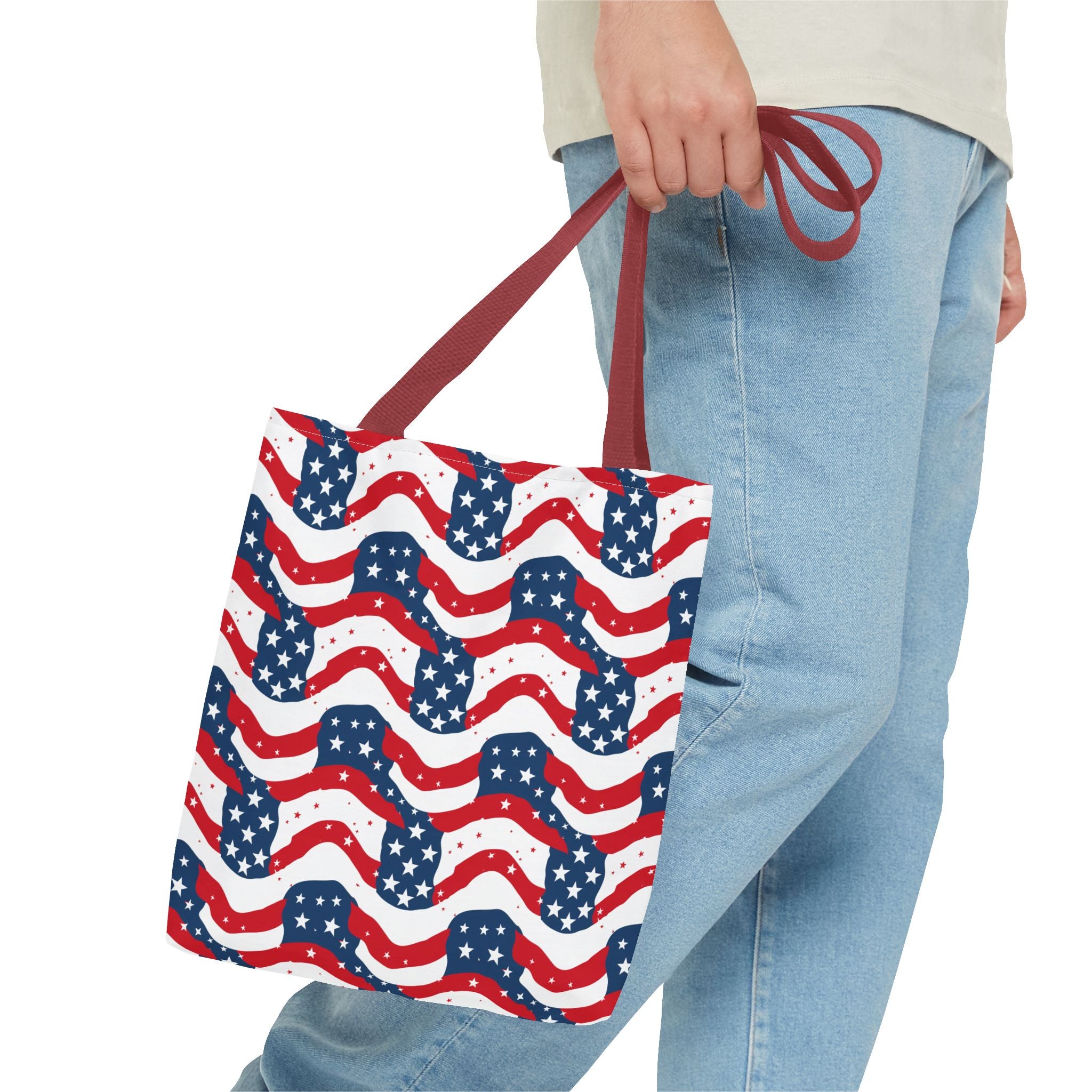 American Flag Pattern Patriotic Tote Bag